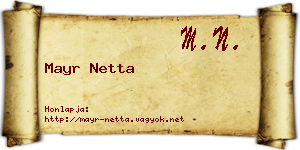 Mayr Netta névjegykártya